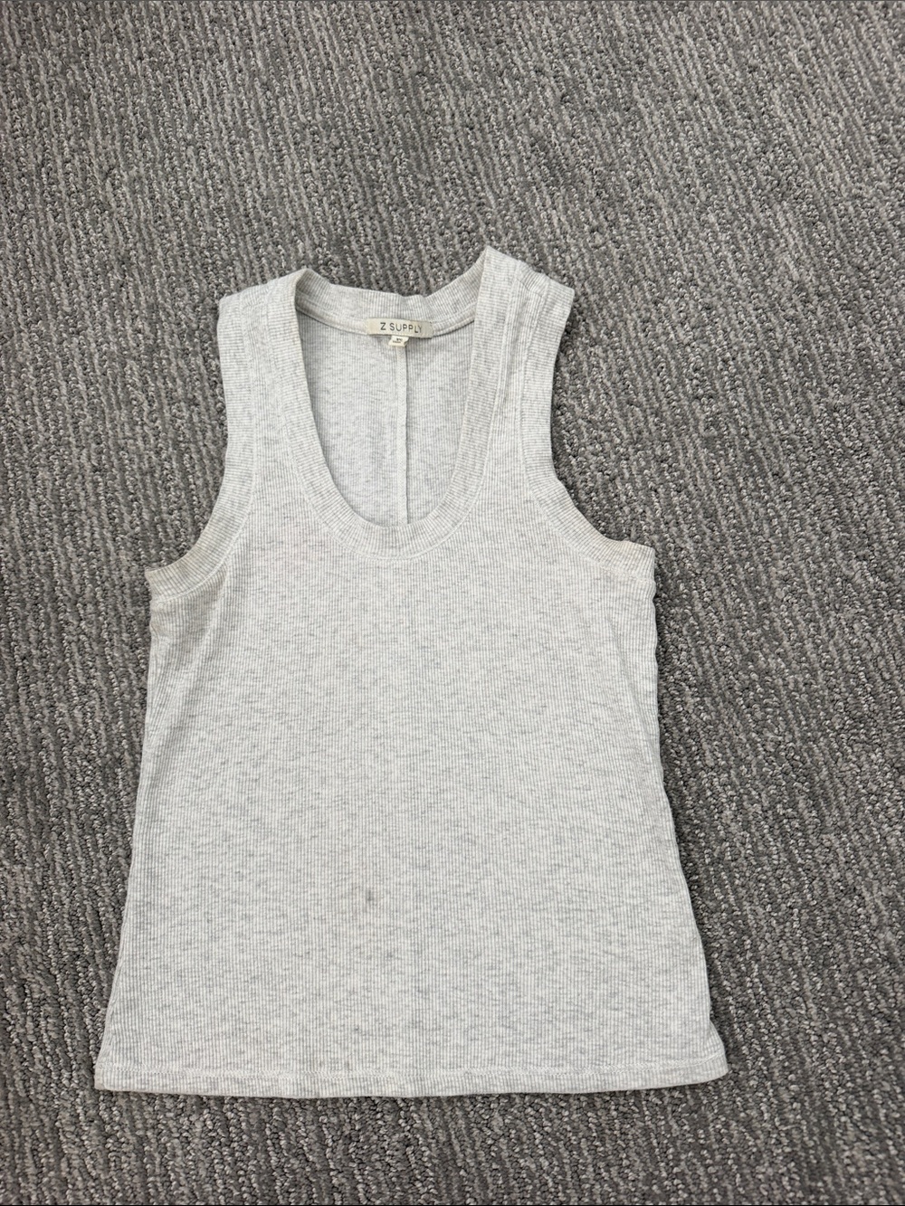 Z Supply Light Gray Ribbed Scoop Neck Tank